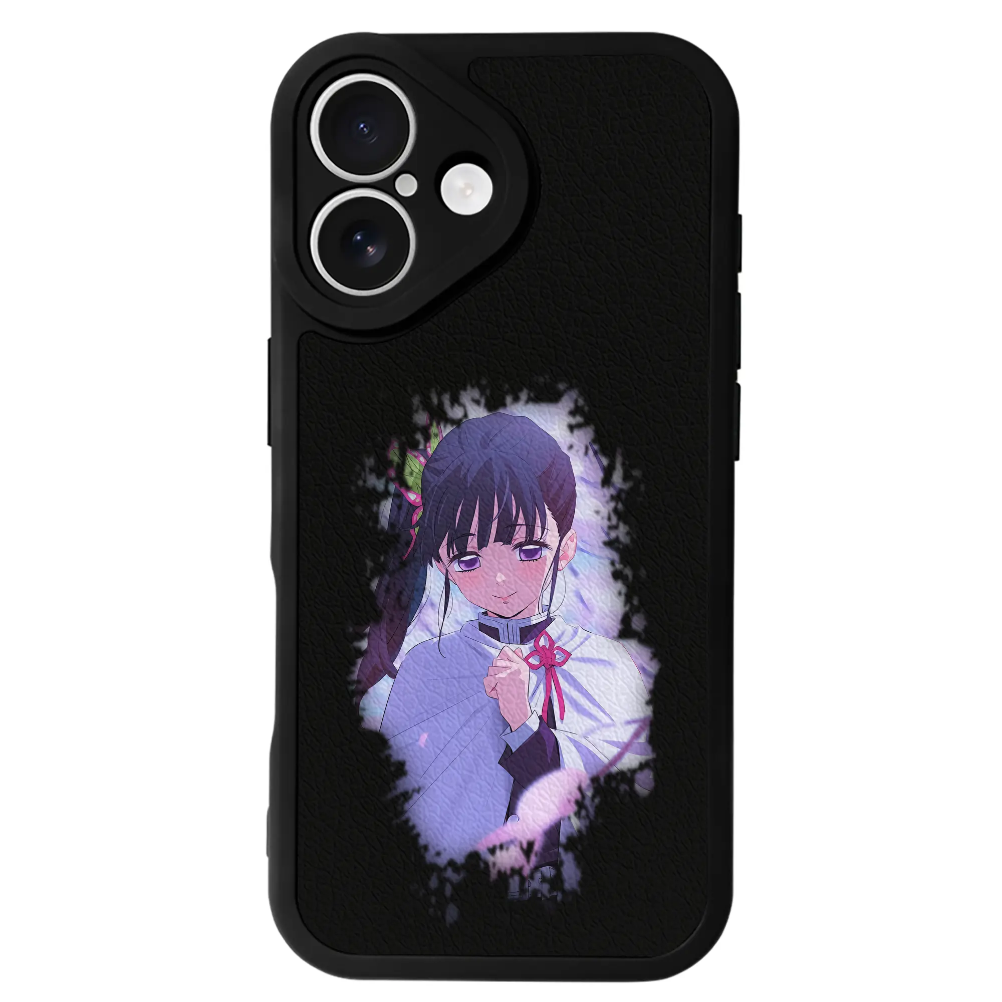 鬼滅の刃 グッズ,栗花落 カナヲ - IPhone 16シリーズ対応 ・ シリコンスマホケース ・ レザー調 ・ 高精度フィット ・ 耐衝撃 ・ ワイヤレス充電対応 ・ 精密カット